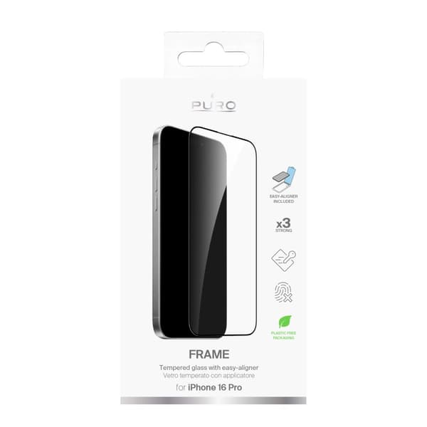 iPhone 16 Pro Frame Tempered Glass, Applicator included