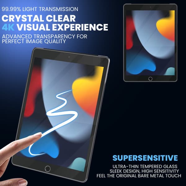 1-Pack Apple Ipad (10.2) 9th Gen Skärmskydd - Härdat Glas 9H - Super kvalitet 3D