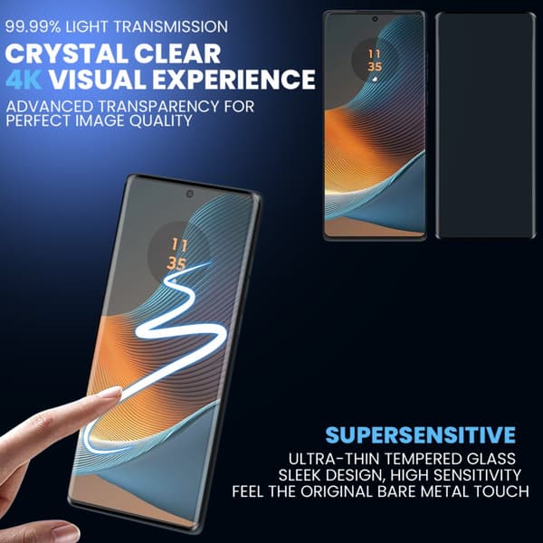 2-Pack Motorola Edge 50 Fusion Skärmskydd & 2-Pack linsskydd - Härdat Glas 9H - Super kvalitet 3D