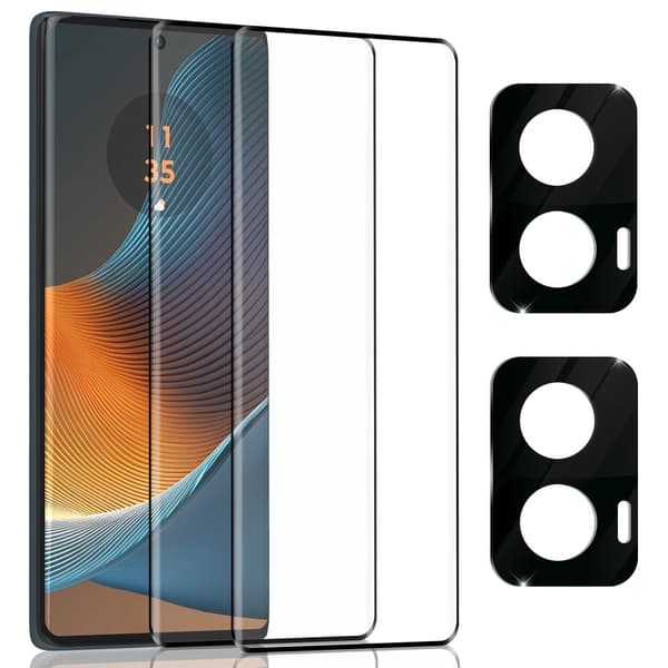 2-Pack Motorola Edge 50 Fusion Skärmskydd & 2-Pack linsskydd - Härdat Glas 9H - Super kvalitet 3D