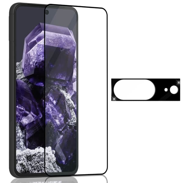 1-Pack Google Pixel 8 Skärmskydd & 1-Pack linsskydd - Härdat Glas 9H - Super kvalitet 3D