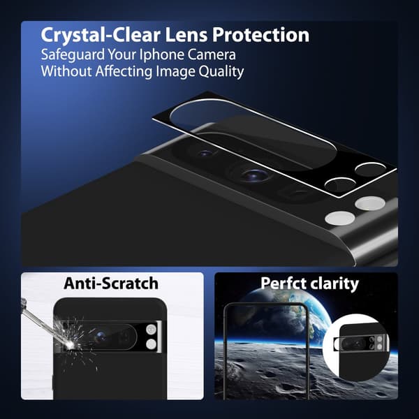 2-Pack Google Pixel 8 Pro Skärmskydd & 2-Pack linsskydd - Härdat Glas 9H - Super kvalitet 3D