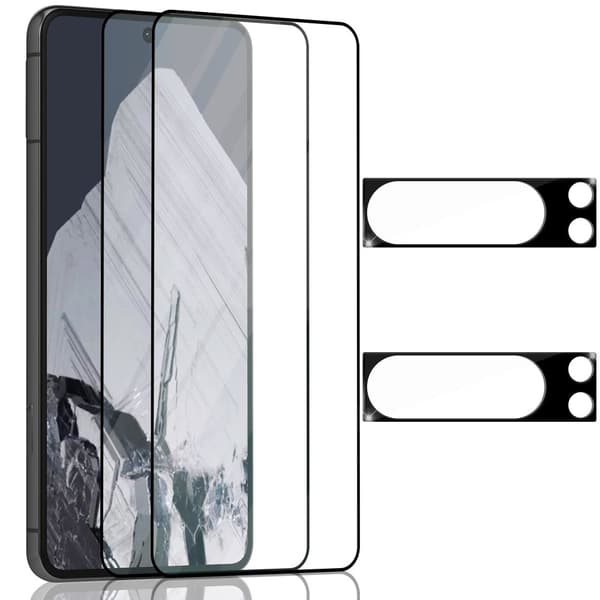 2-Pack Google Pixel 8 Pro Skärmskydd & 2-Pack linsskydd - Härdat Glas 9H - Super kvalitet 3D