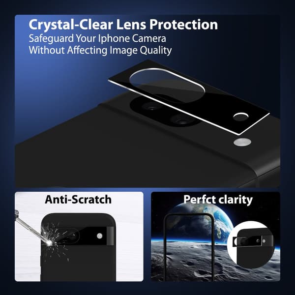 2-Pack Google Pixel 8A Skärmskydd & 1-Pack linsskydd - Härdat Glas 9H - Super kvalitet 3D