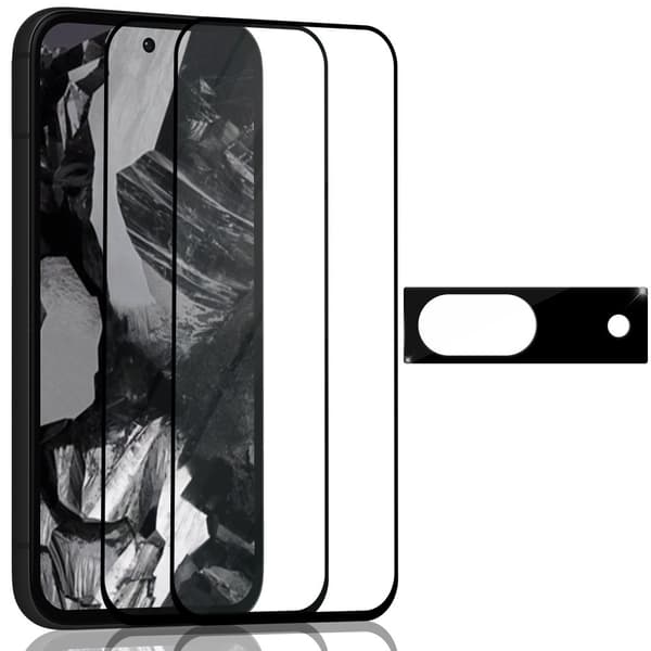 2-Pack Google Pixel 8A Skärmskydd & 1-Pack linsskydd - Härdat Glas 9H - Super kvalitet 3D