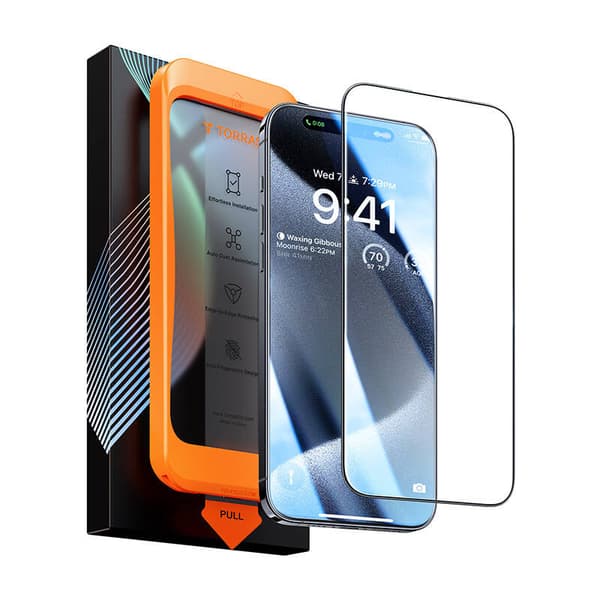 Karkaistu lasi iPhone 15 Torras InstaII Master -puhelimeen