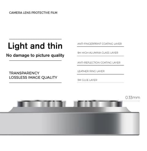 2-Pack Samsung S25 Ultra kameralinsskydd härdat glas - silver
