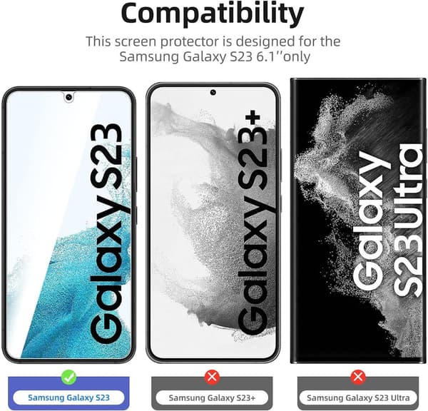 Samsung S23 Skjermbeskytter i Herdet Glass 1-Pakning