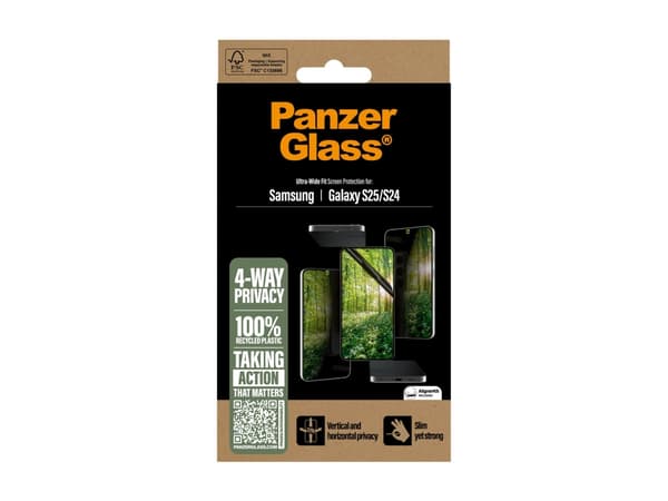 PanzerGlass ® ECO MATRIX 4-way Privacy Screen Protector Samsung Galaxy S25 | S24 | Ultra-Wide Fit, Samsung, Samsung - Galaxy S25, Samsung - Galaxy S2