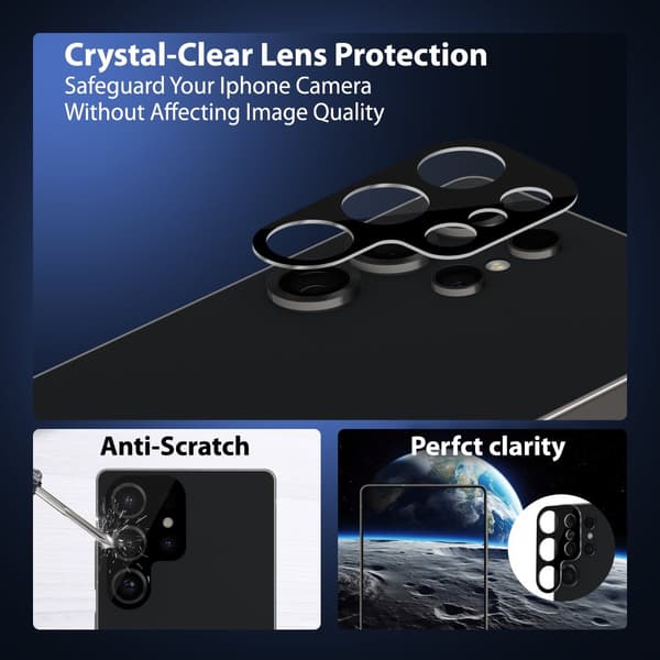 2-Pack Samsung S25 Ultra Skærmbeskyttelse & 1-Pack linsebeskyttelse - Hærdet Glas 9H - Super kvalitet 3D