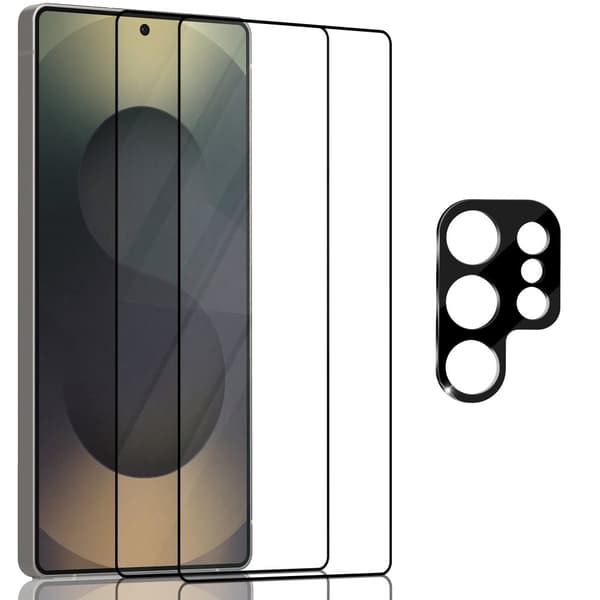 2-Pack Samsung S25 Ultra Skärmskydd & 1-Pack linsskydd - Härdat Glas 9H - Super kvalitet 3D