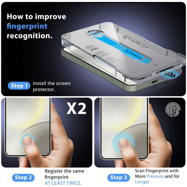 Samsung Galaxy S25 Skärmskydd 2-pack & Linsskydd 2-pack - Härdat Glas | [Automatisk Installation] - Bubbelfritt