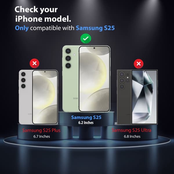 Samsung Galaxy S25 Skärmskydd 2-pack & Linsskydd 2-pack - Härdat Glas | [Automatisk Installation] - Bubbelfritt