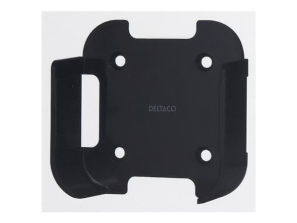 DELTACO - Fäste - för digital AV player - polykarbonat - svart - monterbar på ytor, bordsfäste, väggmonterbar - för Apple TV 4K (Wi-Fi + Ethernet) (3