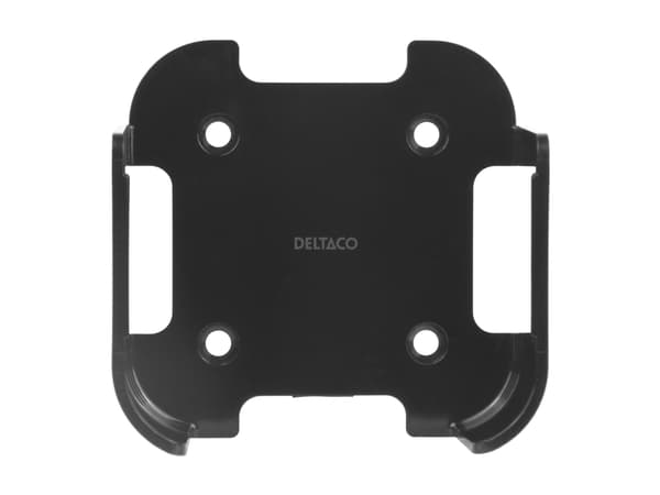 DELTACO - Fäste - för digital AV player - polykarbonat - svart - monterbar på ytor, bordsfäste, väggmonterbar - för Apple TV 4K (Wi-Fi + Ethernet) (3