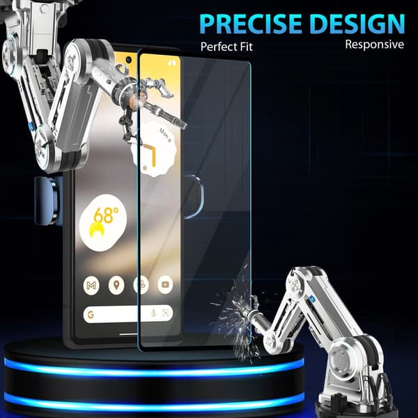 2-Pack Google Pixel 6A Skärmskydd & 2-Pack linsskydd - Härdat Glas 9H - Super kvalitet 3D