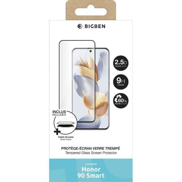 BigBen Connected Skärmskydd i härdat glas för Honor 90 Smart GRS Transparent + SmartFrame