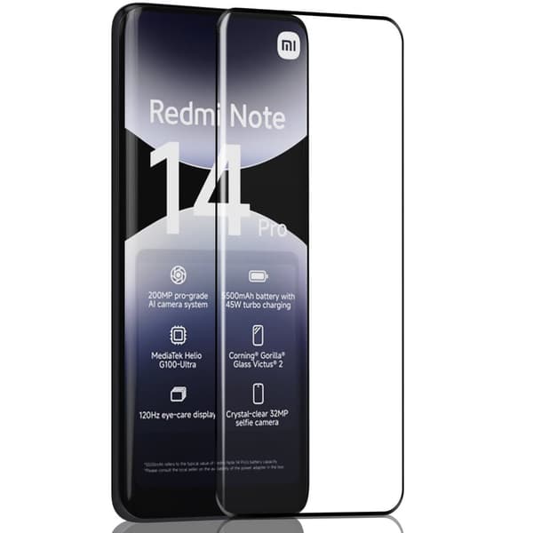 1-Pack Xiaomi Redmi Note 14 Pro Näytönsuoja - Karkaistu Lasi 9H - Super laatu 3D