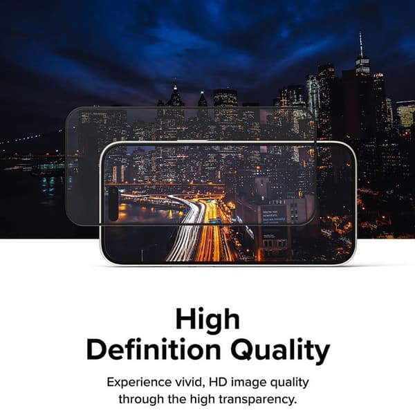 Coque för iPhone 15 / iPhone 16 - Härdat Glas Ringke - Svart