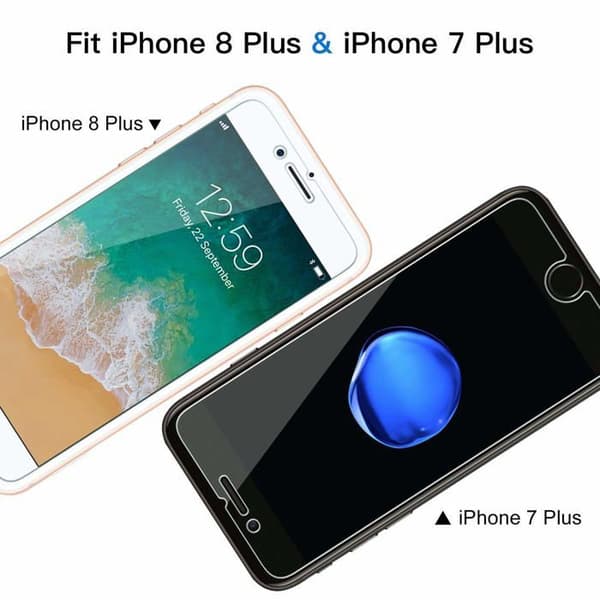 OUTLET OMOTON Skärmskydd i härdat glas SmoothArmor 9H HD för Apple iPhone 8 Plus/iPhone 7 Plus, 2 enheter- REFURBISHED