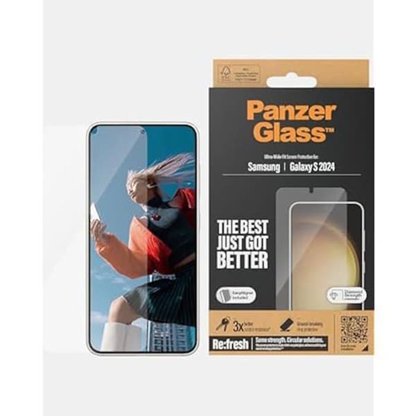 PanzerGlass Ultra Wide Fit skärmskydd för Samsung - Härdat glas - Klart - Reptåligt