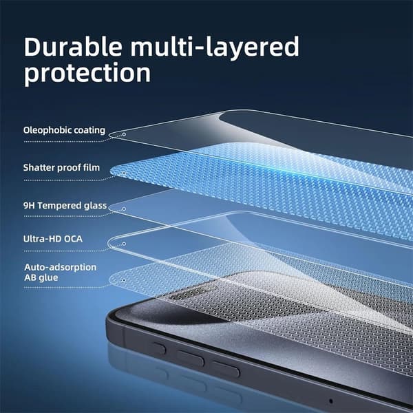 Täysi peittävä iPhone 16 näytönsuoja HD karkaistu lasi