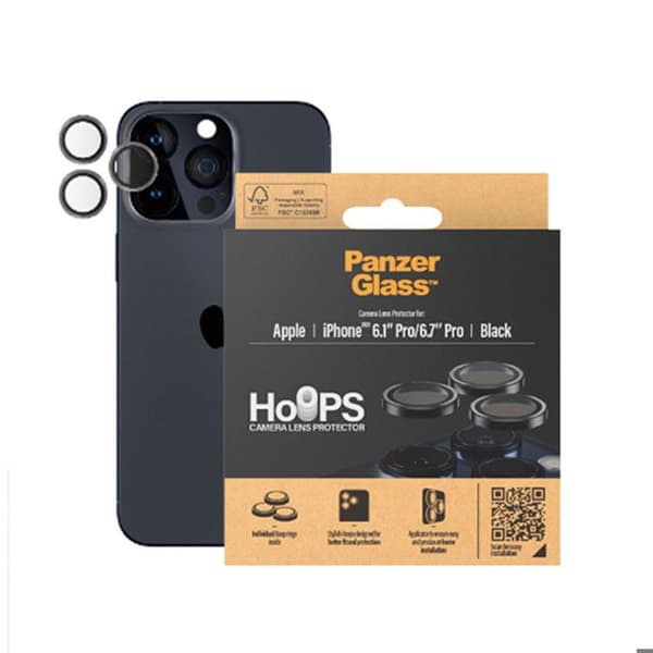 PanzerGlass PanzerGlass™ Hoop Optic Rings för iPhone 15 Pro/Pro Max
