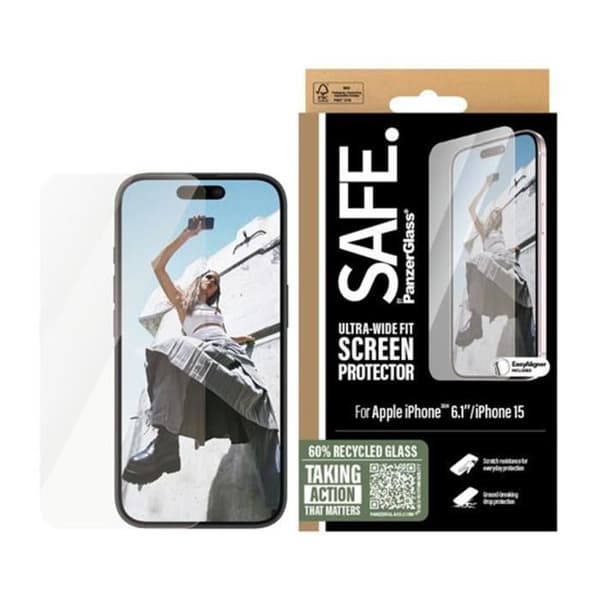 Glas för iPhone 16 Ultra-Wide Fit Anti-skrapa och stötsäkert Panzer Glas Transparent