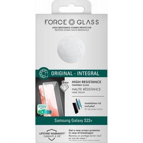 Skärmskydd - FORCE GLASS - Samsung Galaxy S23 Plus 5G - Härdat glas - Transparent - 2.5D