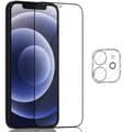 Miniatyrbillede 2 af 7: 1-Pack Iphone 12 Skærmbeskyttelse & 1-Pack linsebeskyttelse - Hærdet Glas 9H - Super kvalitet 3D