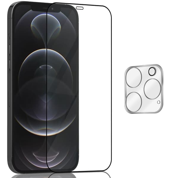 1-Pack Iphone 12 Pro Max Skärmskydd & 1-Pack linsskydd - Härdat Glas 9H - Super kvalitet 3D
