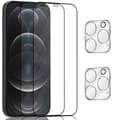 Miniatyrbild 2 av 7: 2-Pack Iphone 12 Pro Max Skärmskydd & 2-Pack linsskydd - Härdat Glas 9H - Super kvalitet 3D