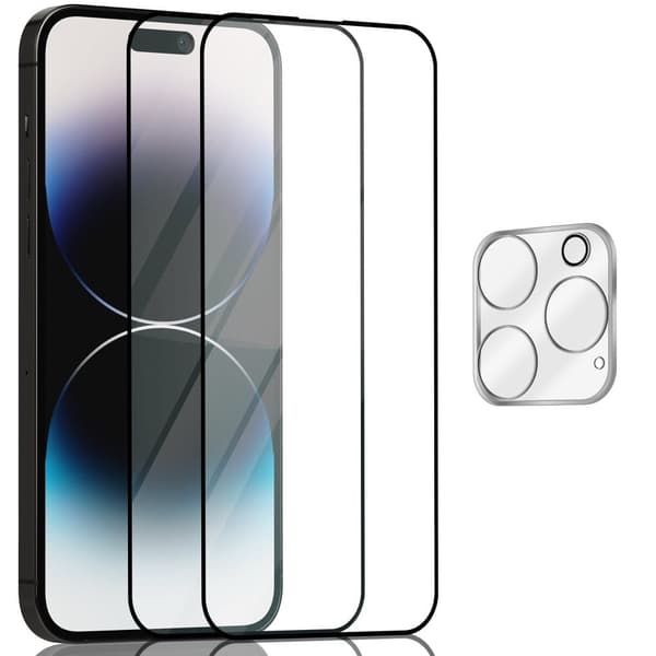 2-Pack Iphone 14 Pro Max Skärmskydd & 1-Pack linsskydd - Härdat Glas 9H - Super kvalitet 3D