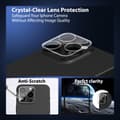 Miniatyrbild 7 av 7: 1-Pack Iphone 15 Pro Max Skärmskydd & 1-Pack linsskydd - Härdat Glas 9H - Super kvalitet 3D