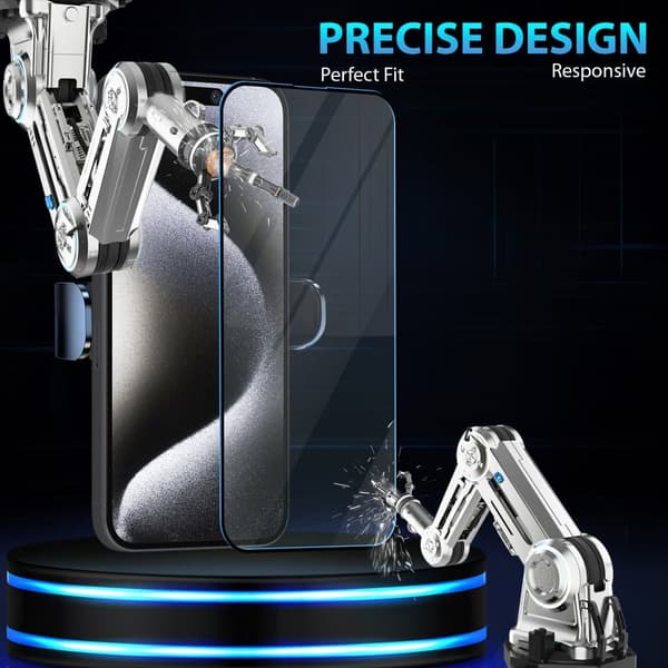 2-Pack Iphone 15 Pro Max Skærmbeskyttelse & 2-Pack linsebeskyttelse - Hærdet Glas 9H - Super kvalitet 3D