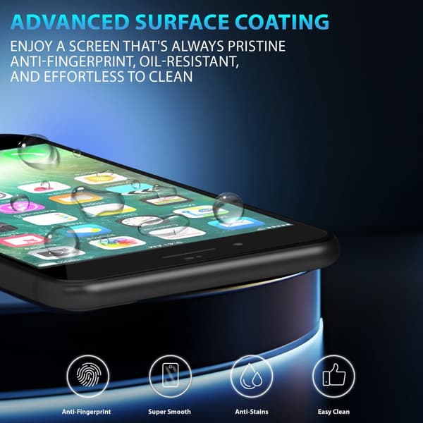 1-Pack Iphone 7 Plus Black Näytönsuoja - Karkaistu Lasi 9H - Super laatu 3D