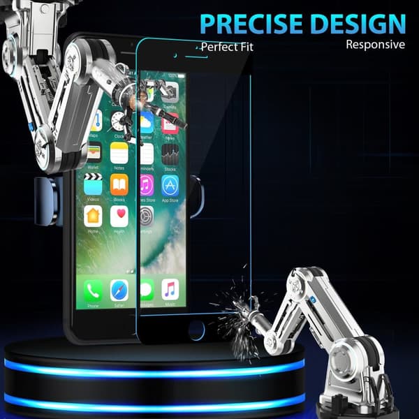 1-Pack Iphone 7 Plus Black Näytönsuoja - Karkaistu Lasi 9H - Super laatu 3D