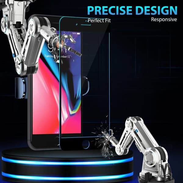 2-Pack Iphone 8 Black Skärmskydd - Härdat Glas 9H - Super kvalitet 3D