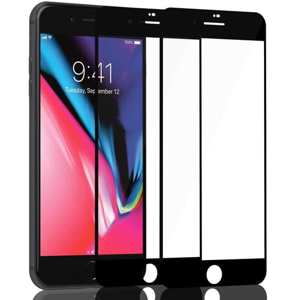 2-Pack Iphone 8 Black Skærmbeskyttelse - Hærdet Glas 9H - Super kvalitet 3D