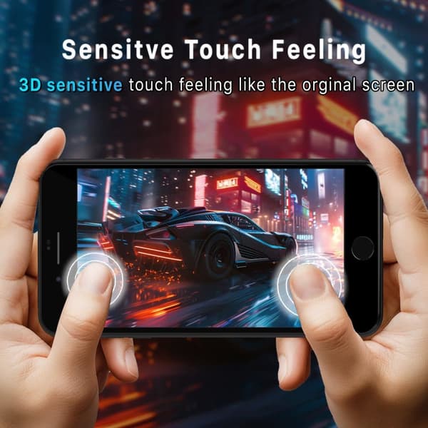 2-Pack Iphone 8 Plus Black Skærmbeskyttelse - Hærdet Glas 9H - Super kvalitet 3D