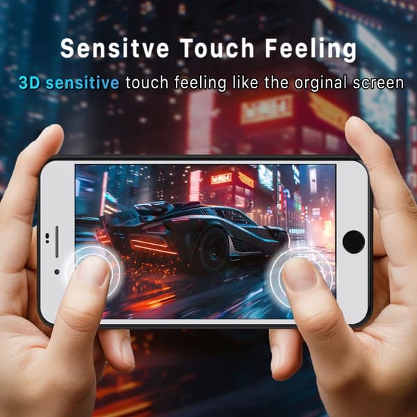 1-Pack Iphone 8 Plus White Skærmbeskyttelse - Hærdet Glas 9H - Super kvalitet 3D
