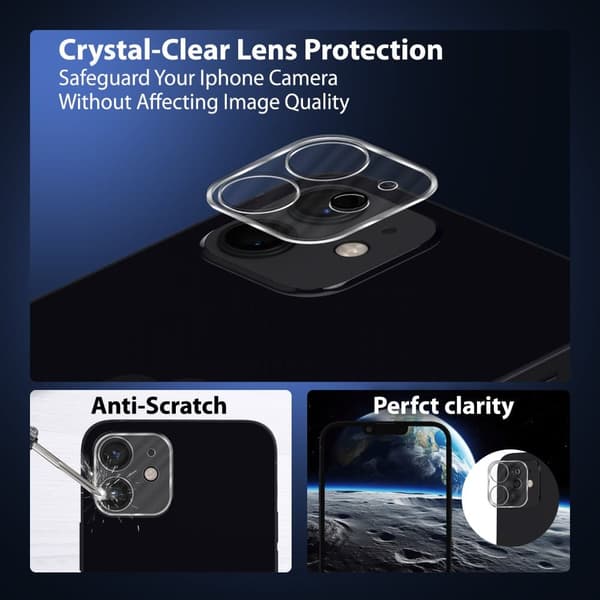 2-Pack ‏‏Iphone 12 Mini Skærmbeskyttelse & 1-Pack linsebeskyttelse - Hærdet Glas 9H - Super kvalitet 3D