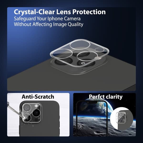 1-Pack ‏‏Iphone 12 Pro Skärmskydd & 1-Pack linsskydd - Härdat Glas 9H - Super kvalitet 3D