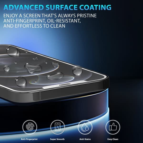 2-Pack ‏‏Iphone 12 Pro Skærmbeskyttelse & 2-Pack linsebeskyttelse - Hærdet Glas 9H - Super kvalitet 3D