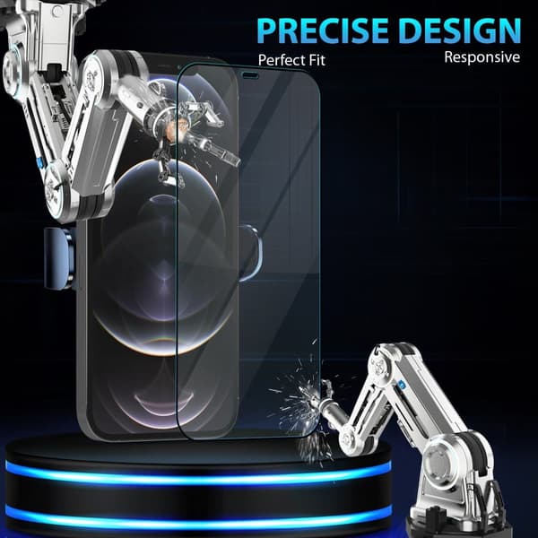 2-Pack ‏‏Iphone 12 Pro Skærmbeskyttelse & 2-Pack linsebeskyttelse - Hærdet Glas 9H - Super kvalitet 3D
