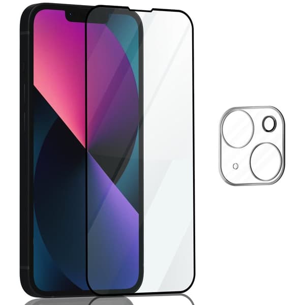 1-Pack ‏‏Iphone 13 Mini Skærmbeskyttelse & 1-Pack linsebeskyttelse - Hærdet Glas 9H - Super kvalitet 3D