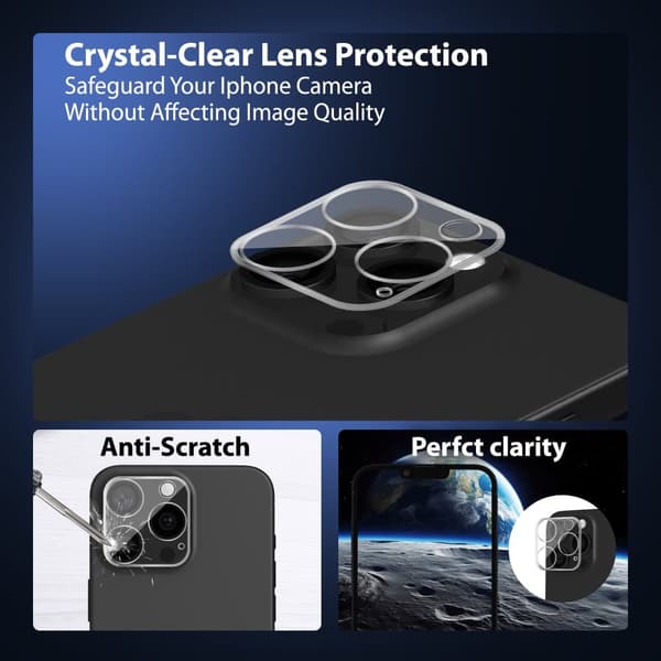 1-Pack ‏‏Iphone 13 Pro Skærmbeskyttelse & 1-Pack linsebeskyttelse - Hærdet Glas 9H - Super kvalitet 3D