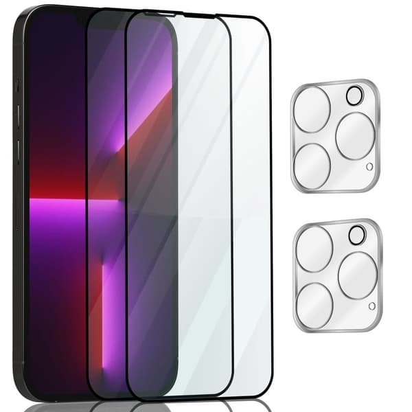 2-Pack Iphone 13 Pro Skärmskydd & 2-Pack linsskydd - Härdat Glas 9H - Super kvalitet 3D