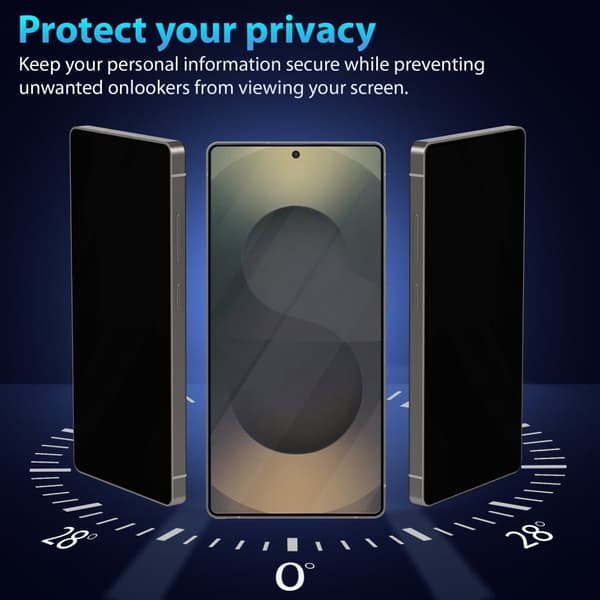 1-Pack Samsung S25 Ultra Privacy Näytönsuoja & 1-Pack linssinsuoja - Karkaistu Lasi 9H - Super laatu 3D