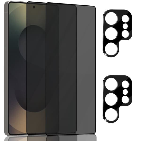 2-Pack Samsung S25 Ultra Privacy Skärmskydd & 2-Pack linsskydd - Härdat Glas 9H - Super kvalitet 3D